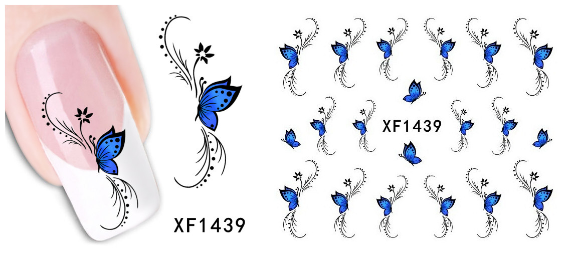 XF1438-1443 Flower And Animal Water Nail Sticker