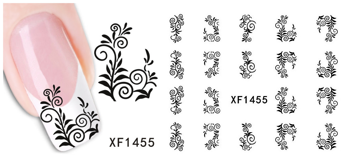 XF1450-1455 Flower Water Nail Sticker