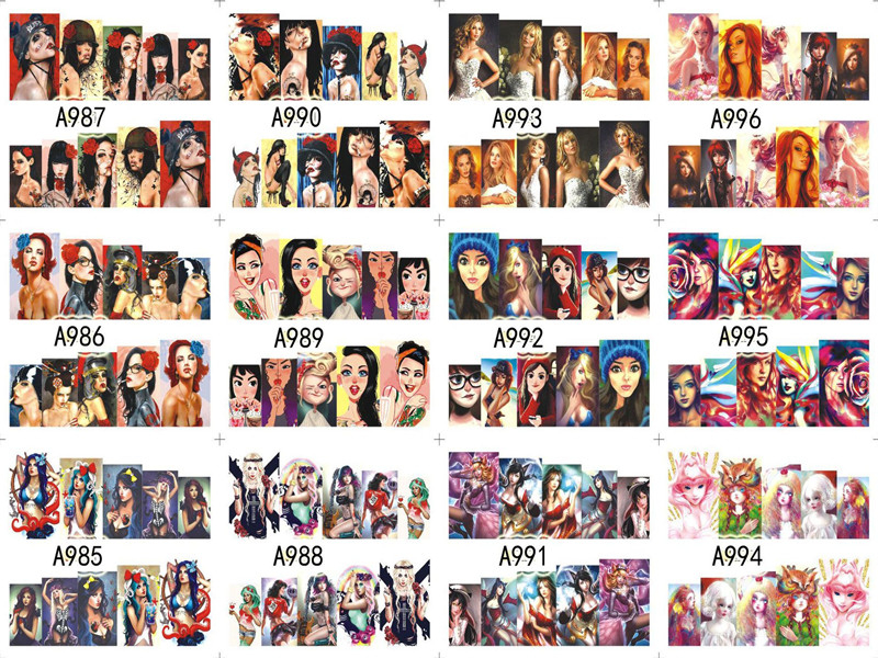 A985-996 Woman Water Nail Sticker