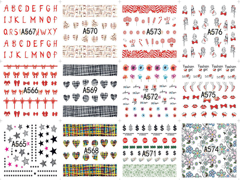 A565-576 Water Nail Sticker