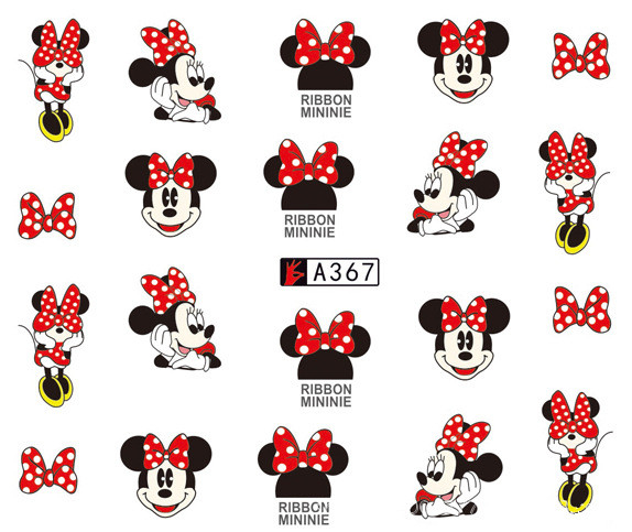 A367-372 Mickey Minnie Water Nail Sticker