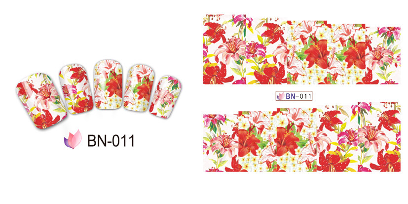 BN007-012 Flower Water Nail Sticker