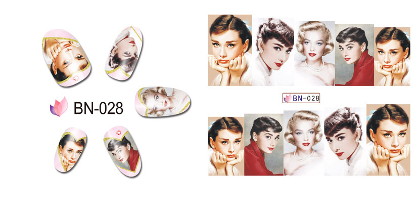 BN025-030 Women Water Nail Sticker