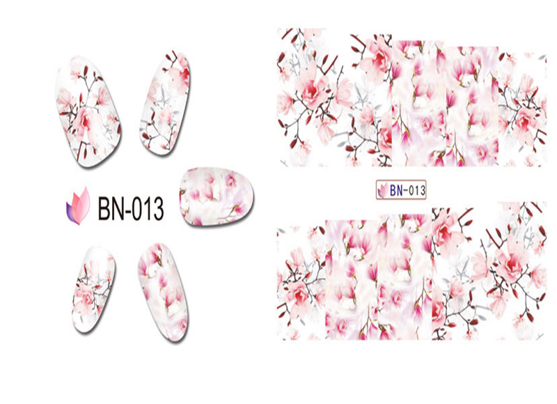 BN013-018 Flower Water Nail Sticker