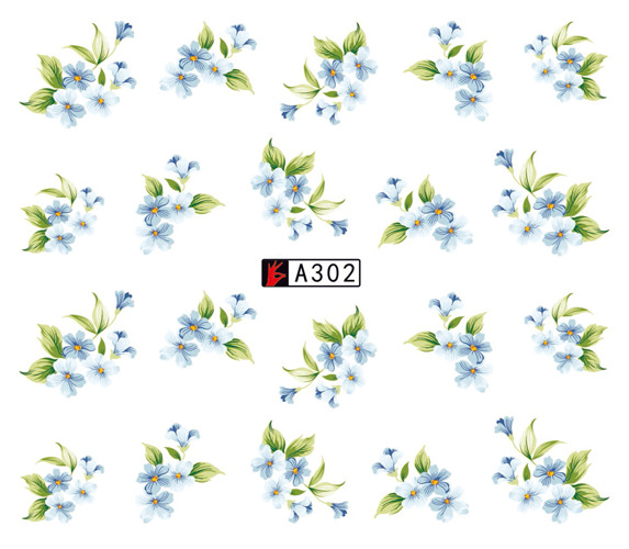 A301-306 Flower Water Nail Sticker
