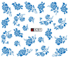A277-282 Blue Flower Water Nail Sticker