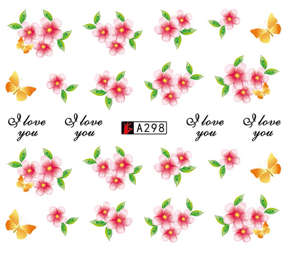 A295-300 Flower Water Nail Sticker