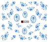 A283-288 Blue Flower Water Nail Sticker