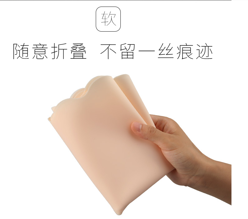 Silicone Table Mat Pad Wave Design Foldable Washable Pillow Hand Rests Holder