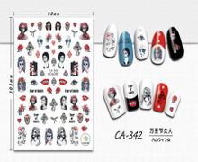 CA-342 3D Halloween woman Nail Sticker