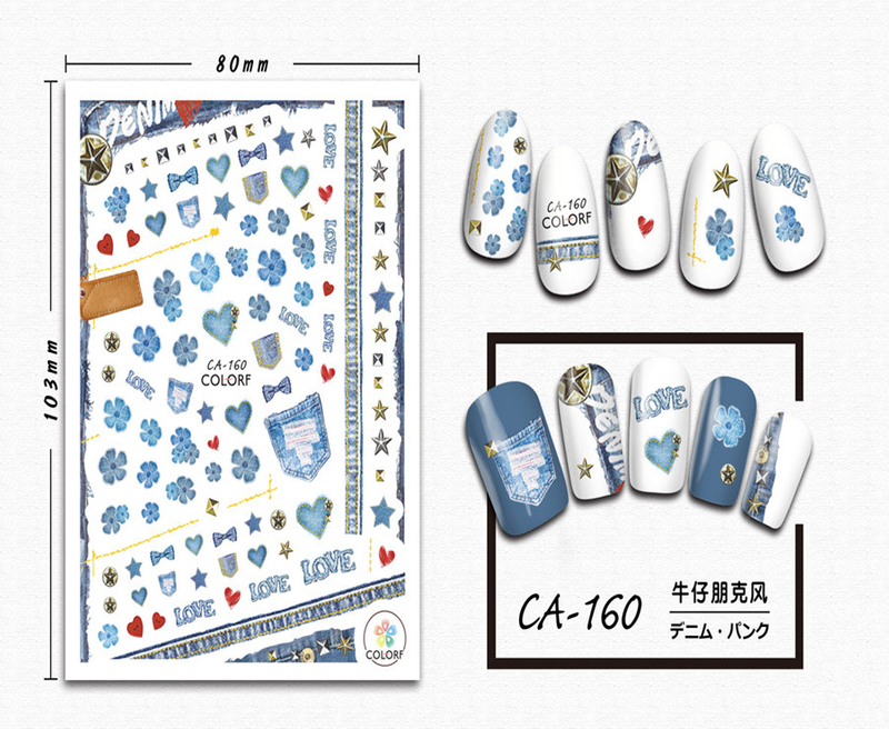 CA-160 3D Cowboy Punk Nail Sticker