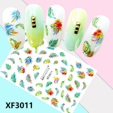 XF3011 3D Self Adhesive Feather Nail Art Sticker 