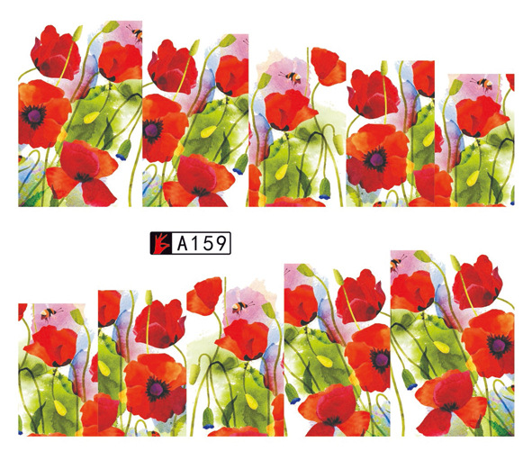 A157-162 Flower Water Nail Sticker