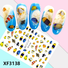 XF3138 3D Self Adhesive Fish Nail Sticker 