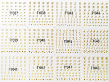 TY037-048 3D Gold Letter Nail Art Sticker 