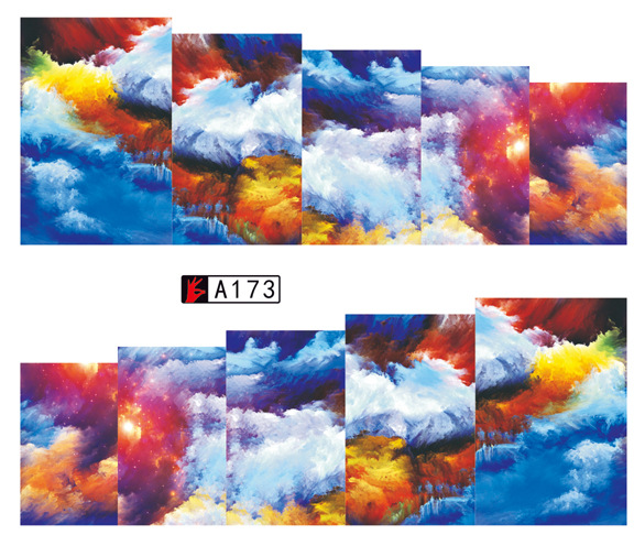 A169-174 Abstract Painting Water Nail Sticker