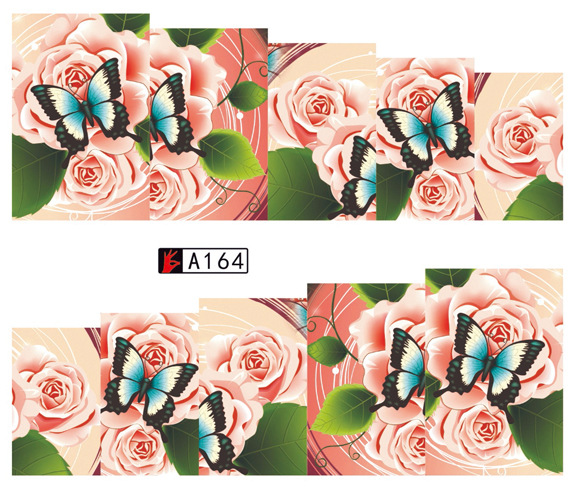 A163-168 Flower Water Nail Sticker