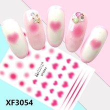 XF3054 3D Self Adhesive Heart Nail Sticker 