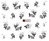 A247-252 Black Flower Water Nail Sticker