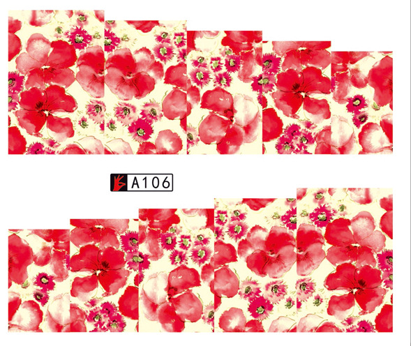 A103-108 Flower Water Nail Sticker