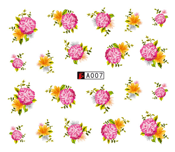 A007-012 Flower Water Nail Sticker