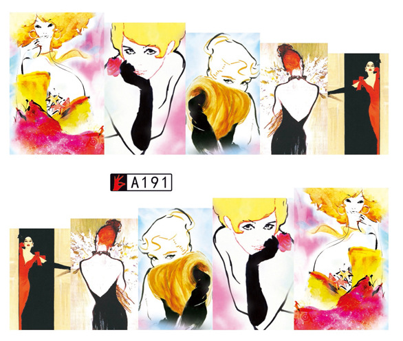 A187-192 Cartoon Water Nail Sticker