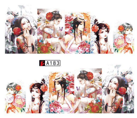 A181-186 Cartoon Water Nail Sticker