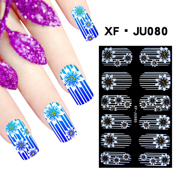JU080 Full Cover Lace Nail Polish Sticker 