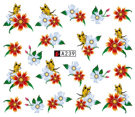 A235-240 Flower Water Nail Sticker