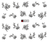 A241-246 Black Flower Water Nail Sticker