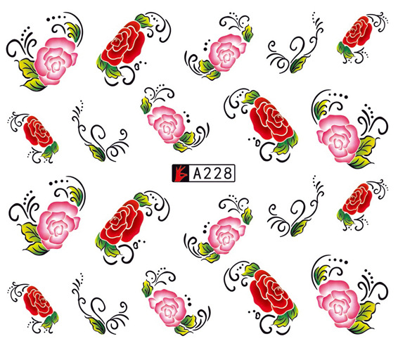 A223-228 Flower Water Nail Sticker