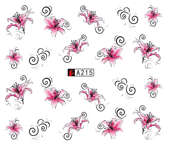 A211-216 Flower Water Nail Sticker