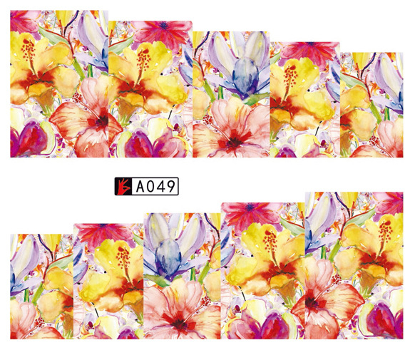 A049-054 Flower Water Nail Sticker