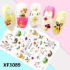 XF3089 3D Self Adhesive Rabbit Nail Sticker 