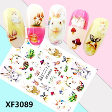 XF3089 3D Self Adhesive Rabbit Nail Sticker 