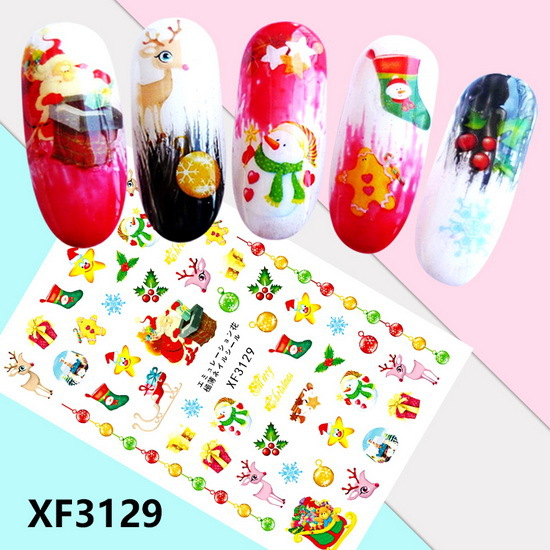 XF3129 3D Self Adhesive Christmas Nail Sticker 