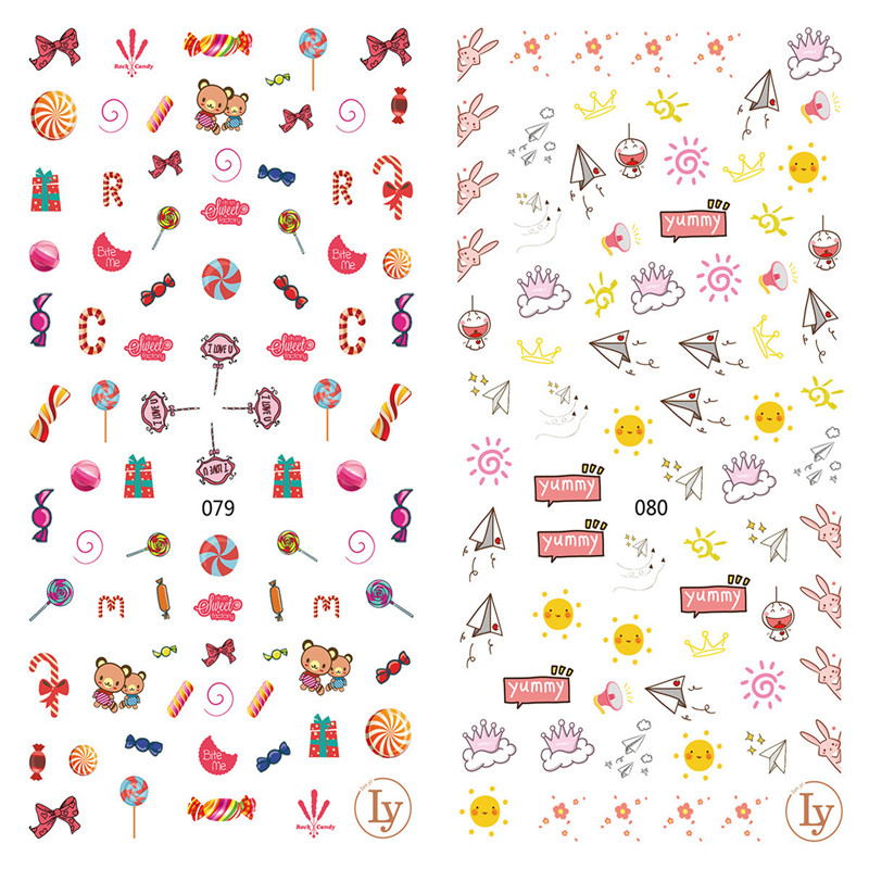 LY079-080 Thin 3D Candy Nail Art Sticker