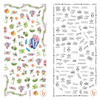 LY163-164 Thin 3D Flower And Words Nail Sticker