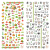LY179-180 Thin 3D Vegetables And Panda Nail Sticker