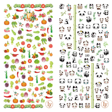 LY179-180 Thin 3D Vegetables And Panda Nail Sticker
