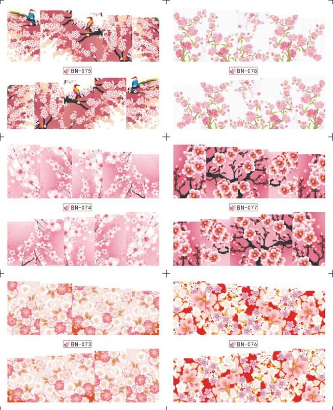 BN073-084 Flower Water Nail Sticker