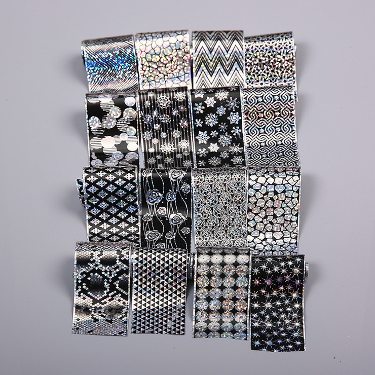Nail Art Decoration Starry Black Pattern Transfer Foil Sticker Set