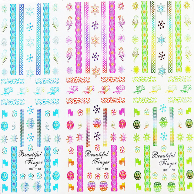 HOT148-150 Lace Water Nail Sticker