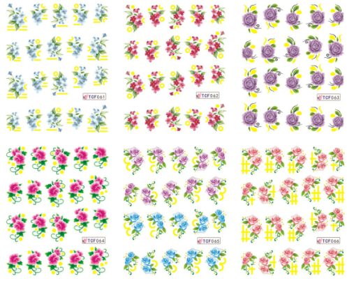 Flower Water Nail Sticker