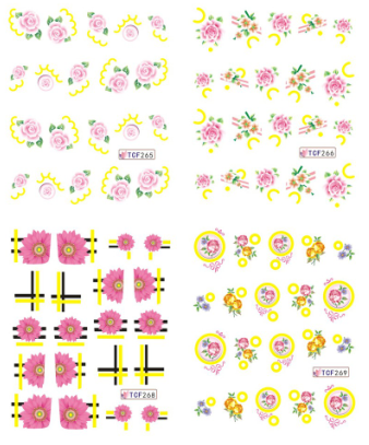 Flower Water Nail Sticker
