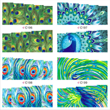 C196-199 Peacock Feather Water Nail Sticker