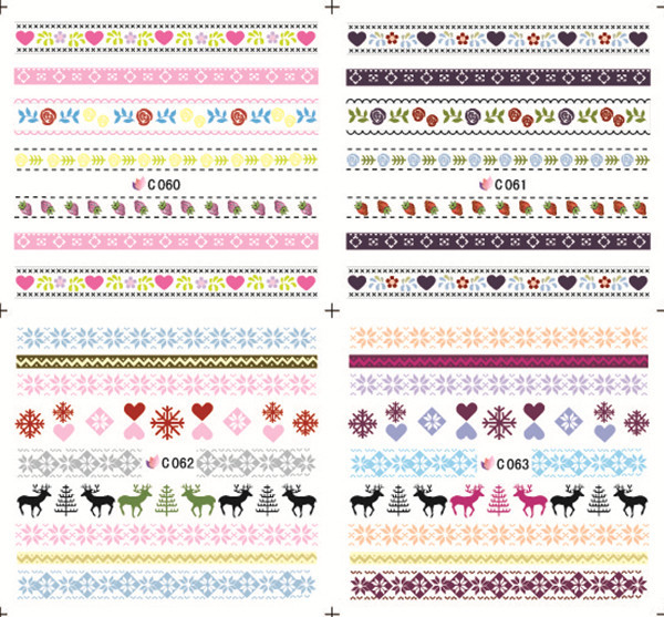 C060-063 Flower Lace Water Nail Sticker