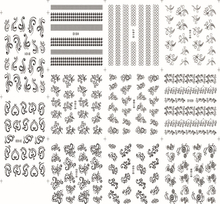 D100-110 Black Water Nail Sticker