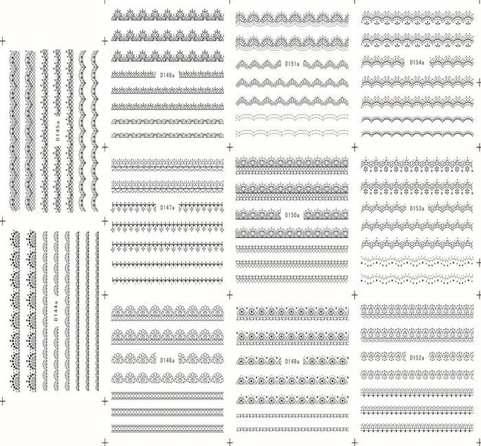 D144-154 Black Water Nail Sticker