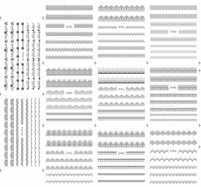 D155-165 Black Water Nail Sticker